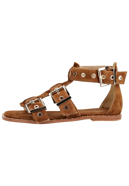 ALMA EN PENA Sandalen Veloursleder Caramel