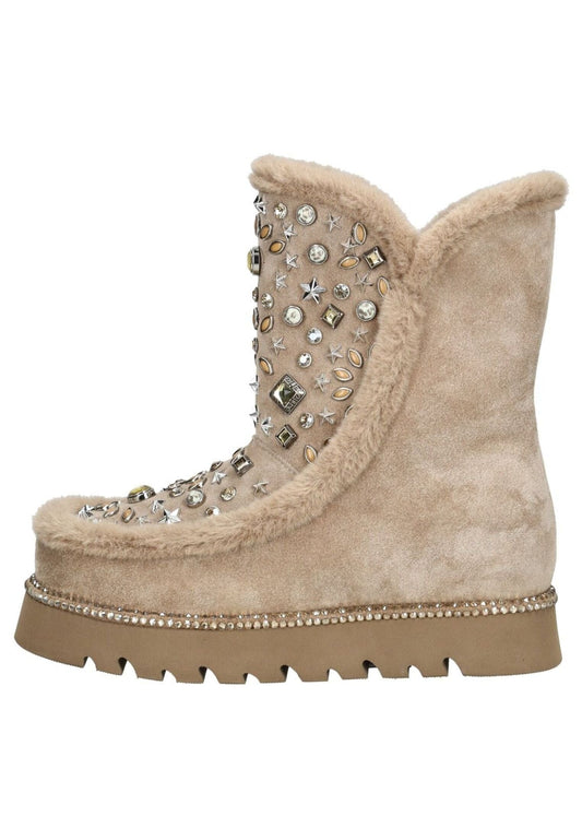 ALMA EN PENA Stiefelette Leder Beige Warmfutter