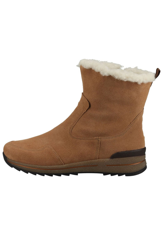 ara Stiefelette Veloursleder Beige Warmfutter