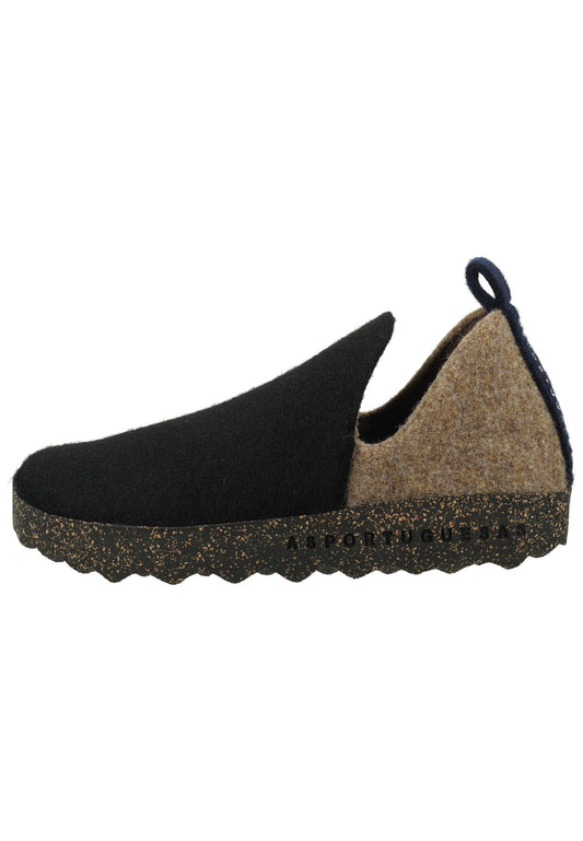 ASPORTUGUESAS Hausschuhe Filz Schwarz Multi