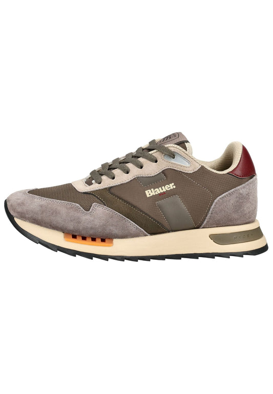 Blauer Sneaker Leder/Textil Military