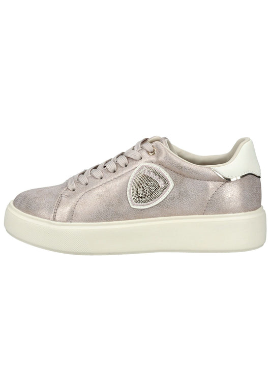Blauer Sneaker Lederimitat Nude