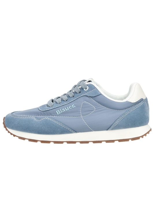 Blauer Sneaker Lederimitat/Textil Hellblau