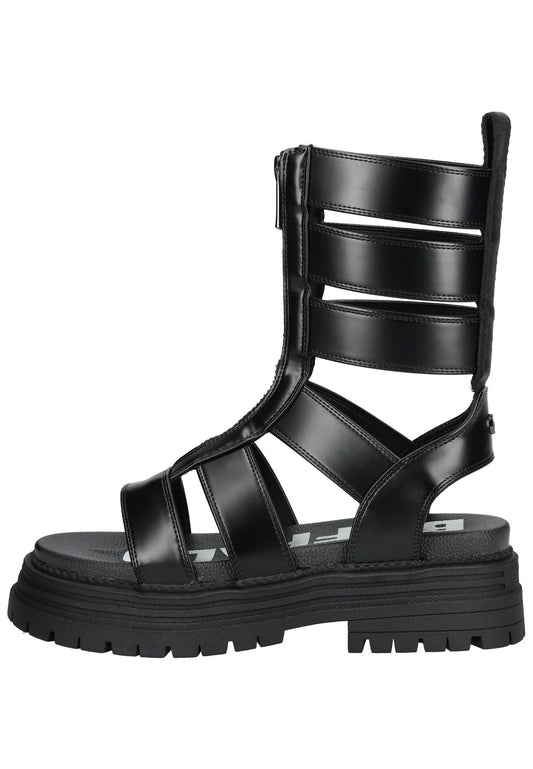 Buffalo Sandalen Lederimitat Schwarz