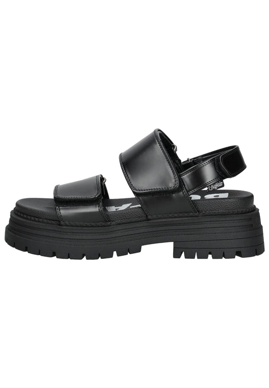 Buffalo Sandalen Lederimitat Schwarz