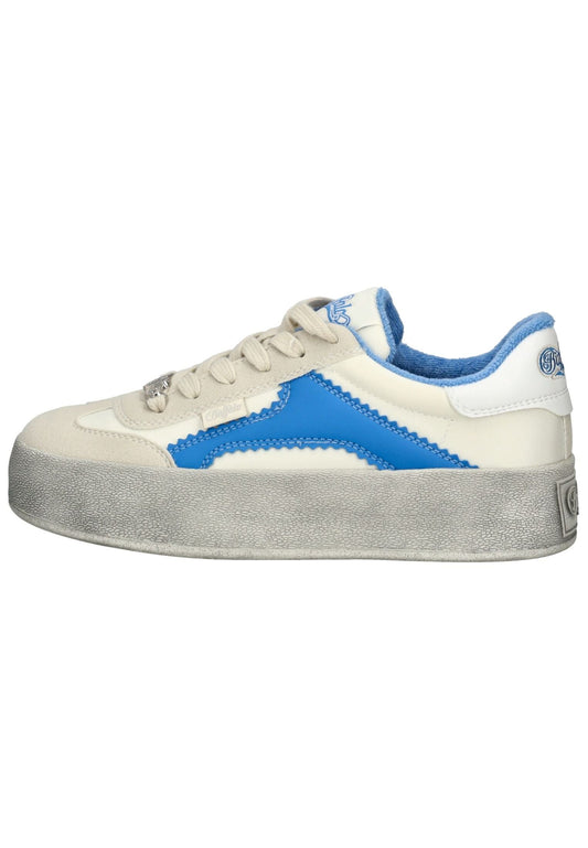 Buffalo Sneaker Lederimitat Weiß/Blau