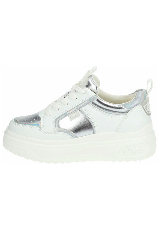 Buffalo Sneaker Lederimitat Weiß/Silber