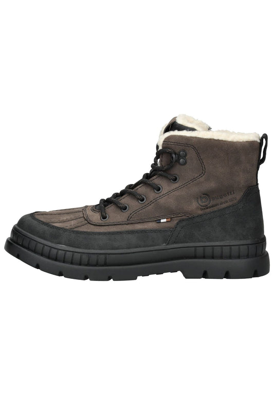 Bugatti Stiefelette Lederimitat Braun/Schwarz Warmfutter