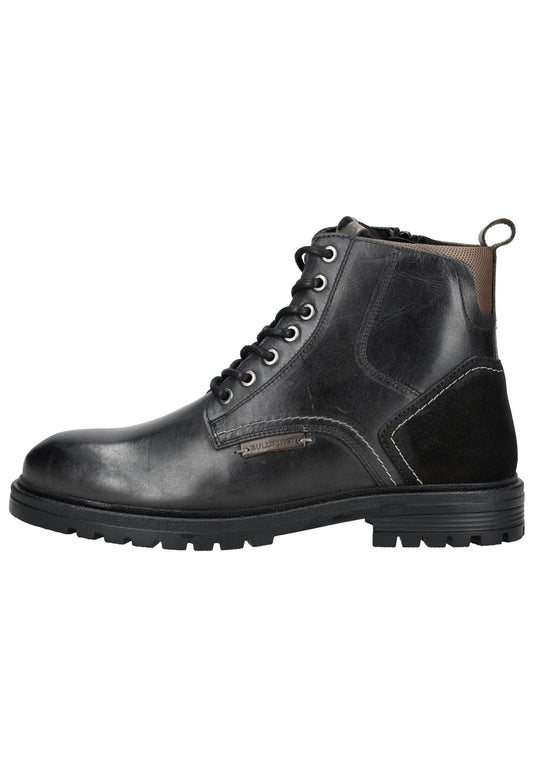 Bullboxer Stiefelette Leder/Textil Schwarz/Grau