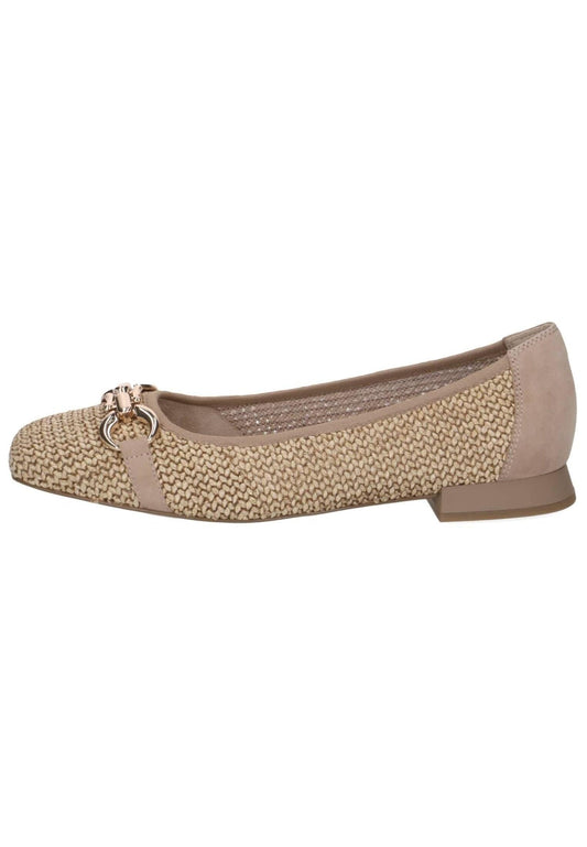 Caprice Ballerinas Leder/Textil Natur
