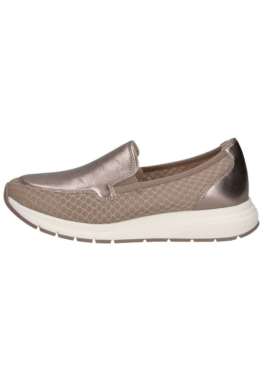Caprice Slipper Leder/Textil Taupe