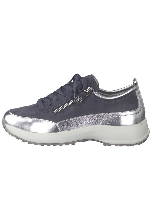 Caprice Sneaker Leder Blau/Silber