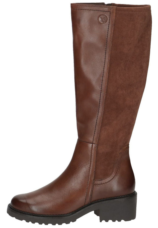 Caprice Stiefel Leder/Textil Cognac Warmfutter