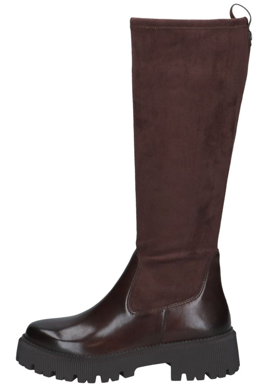 Caprice Stiefel Leder/Textil Dunkelbraun Warmfutter