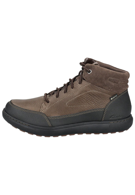 Clarks Stiefelette Leder/Synthetik Braun/Schwarz Warmfutter