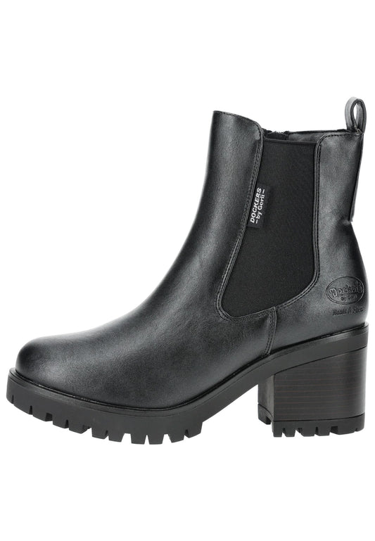 Dockers Stiefelette Lederimitat Schwarz Warmfutter