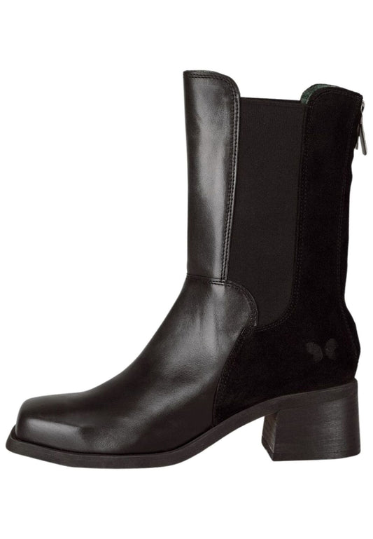 FELMINI Stiefelette Leder/Textil Schwarz