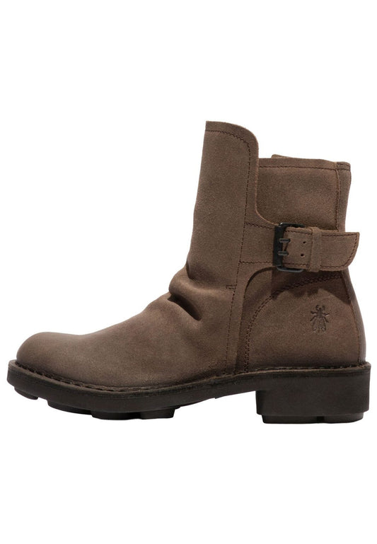 FLY London Stiefelette Veloursleder Taupe