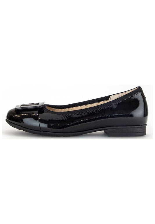 Gabor Comfort Ballerinas Leder Schwarz Lack