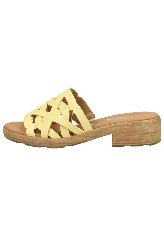Gabor Comfort Pantoletten Leder Gelb