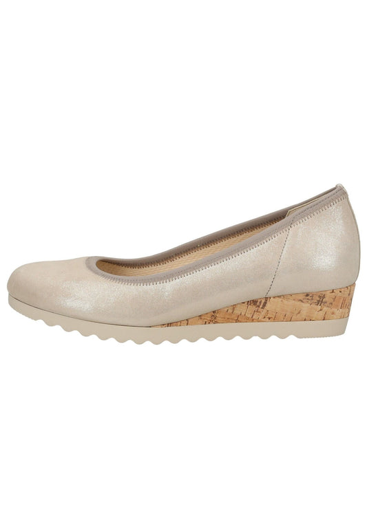 Gabor Comfort Pumps Leder Beige Lack