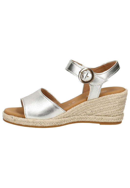 Gabor Comfort Sandalen Leder Silber