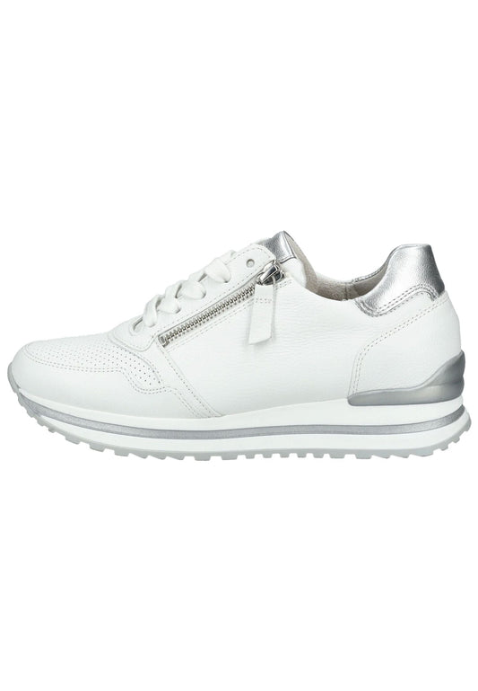 Gabor Comfort Sneaker Leder Weiß/Silber