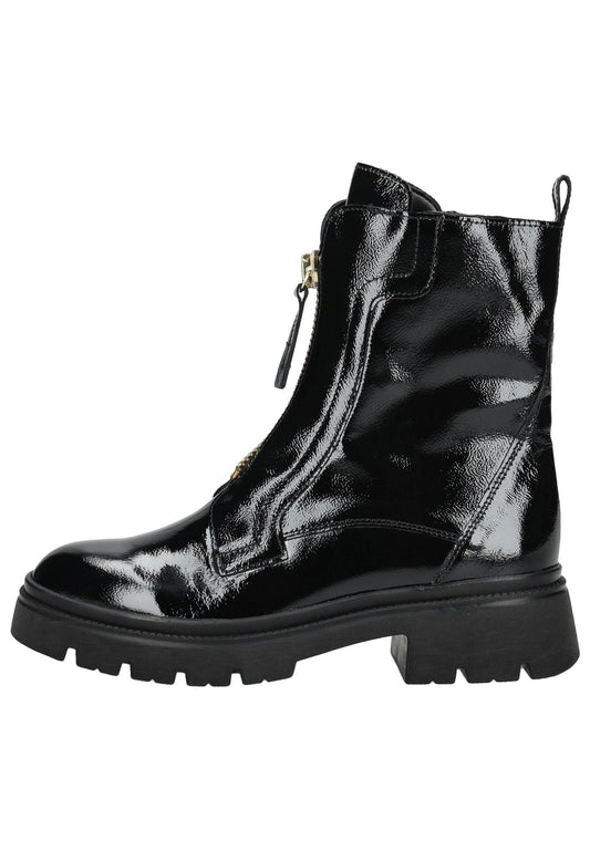 Gabor Stiefelette Leder Schwarz Lack Warmfutter