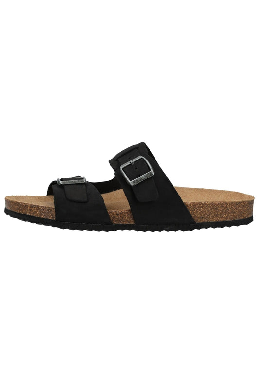 Geox Pantoletten Nubukleder Schwarz