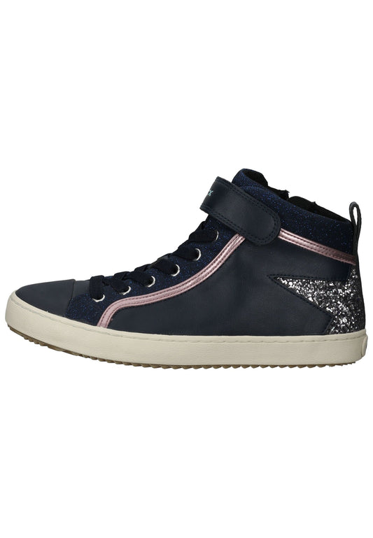 Geox Sneaker Lederimitat/Textil Blau/Silber