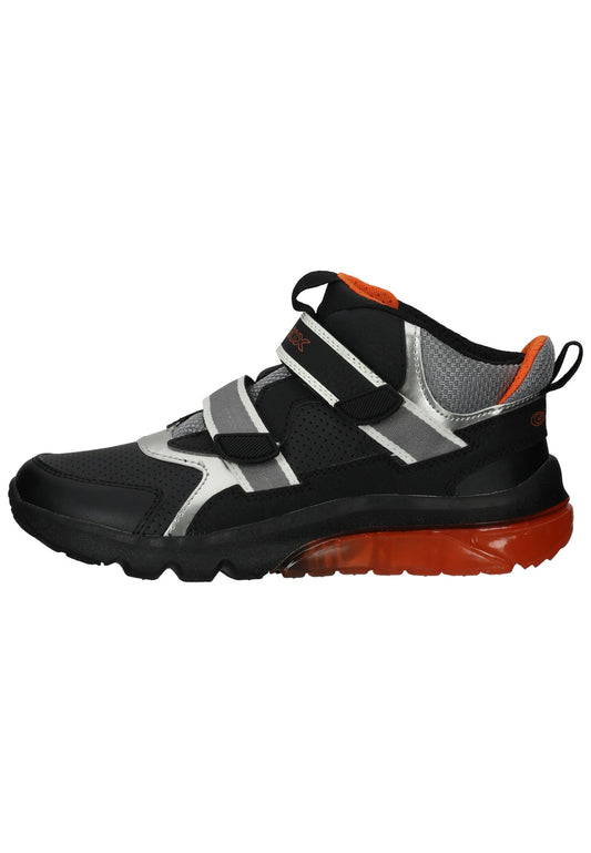 Geox Sneaker Lederimitat/Textil Schwarz/Orange