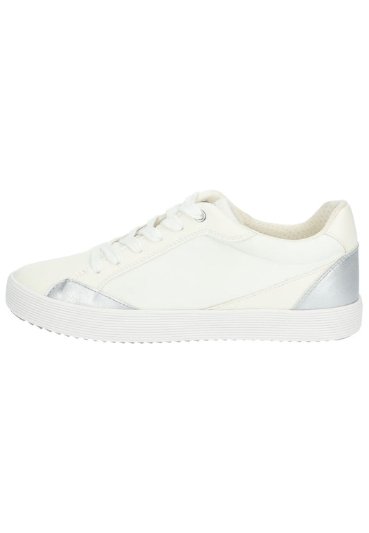Geox Sneaker Lederimitat/Textil Weiß Kombi