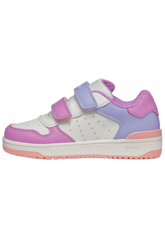 Geox Sneaker Lederimitat/Textil Weiß/Rosa