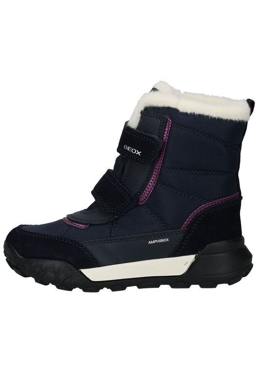 Geox Stiefel Leder/Textil Navy/Lila Warmfutter
