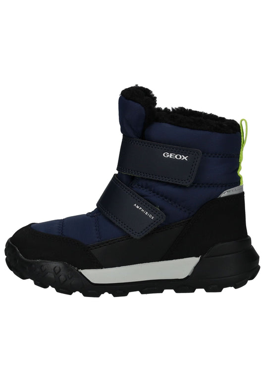 Geox Stiefel Lederimitat/Textil Navy/Lime Warmfutter