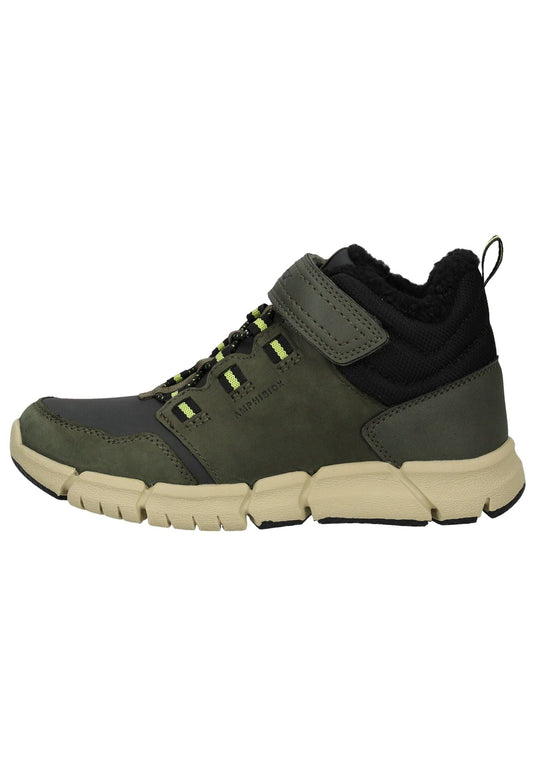 Geox Stiefelette Leder/Synthetik Schwarz/Grün
