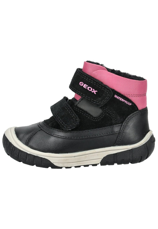Geox Stiefelette Leder/Textil Schwarz/Pink Warmfutter