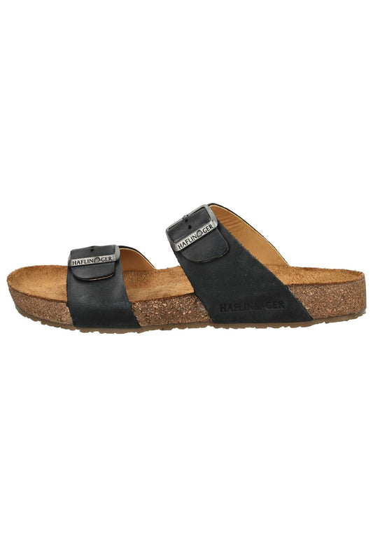 Haflinger Hausschuhe Leder Schwarz