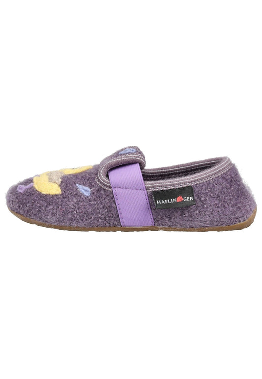 Haflinger Hausschuhe Wolle Aubergine