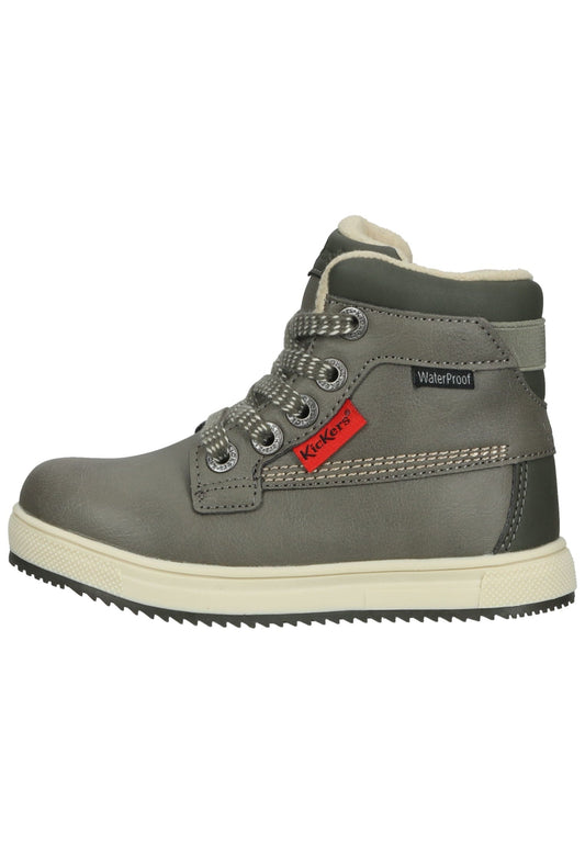 Kickers Stiefelette Lederimitat Khaki Warmfutter