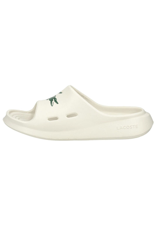 Lacoste Pantoletten Lederimitat Weiß