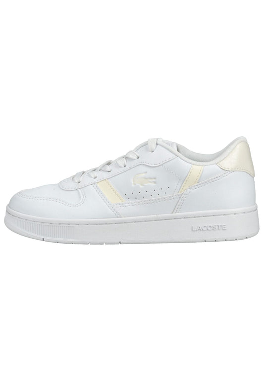 Lacoste Sneaker Lederimitat/Textil Weiß/Weiß