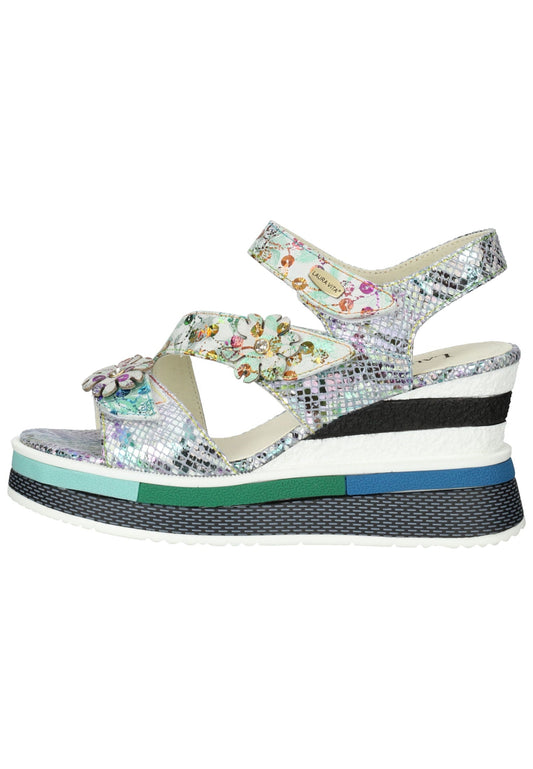 Laura Vita Sandalen Leder/Textil Mehrfarbig