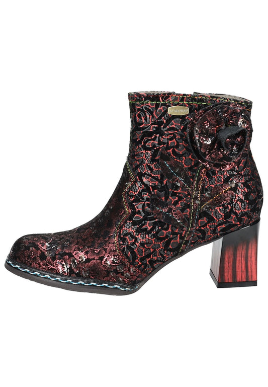 Laura Vita Stiefelette Leder/Textil Rot