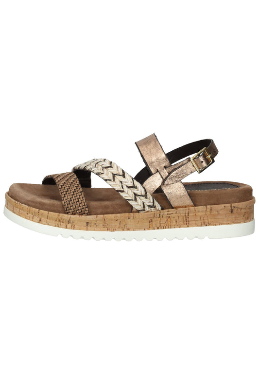 Lazamani Sandalen Leder/Textil Braun