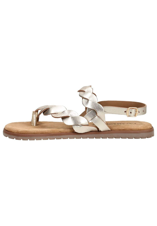 Lazamani Sandalen Leder/Textil Gold