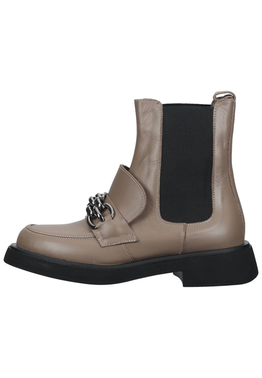 Lazamani Stiefelette Leder/Textil Taupe
