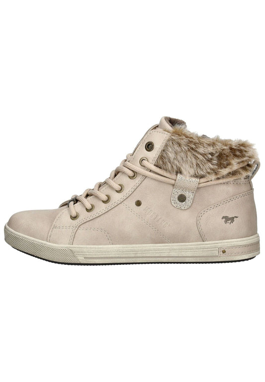 Mustang Sneaker Lederimitat/Textil Beige Warmfutter