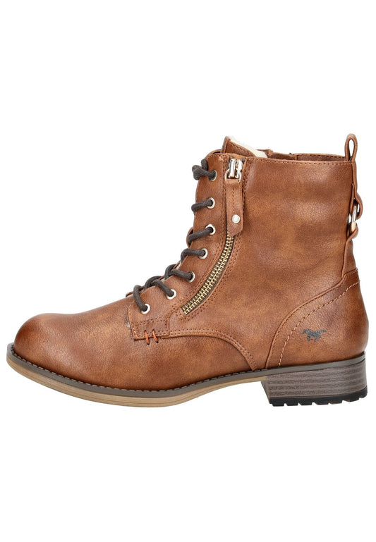 Mustang Stiefelette Lederimitat Cognac Warmfutter