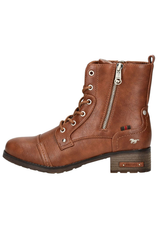Mustang Stiefelette Lederimitat Cognac Warmfutter